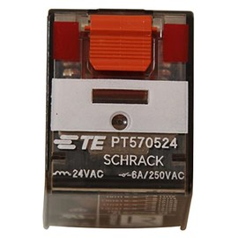 SCHRACK - TE CONNECTIVITY - PT570524 - Relay, 4PDT, 240VAC, 6A