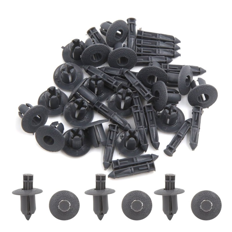 uxcell 20pcs 6.5mm Hole Plastic Push Type Rivet Fastener Door