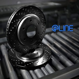 R1 Concepts Front Brake Rotors For 2006-2007 Acura CSX, 2014-2015 Acura ILX, 1998-2012 Honda Accord, 2006-2015 Honda Civic, 2002-2004 Honda CR-V| Drilled Disc Brake Rotors| Brakes and Rotors