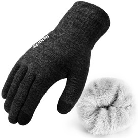 Premillow Winter Gloves for Women Men - Thermal Fleece Liner With Touchscreen, Warm Knit for Cold Weather, Insulated for Skiing Running Driving Cycling