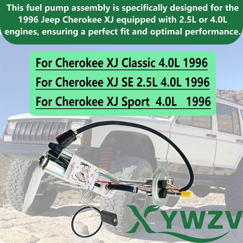 Fuel Pump Assembly, Compatible with 1996 Jeep Cherokee XJ 2.5L