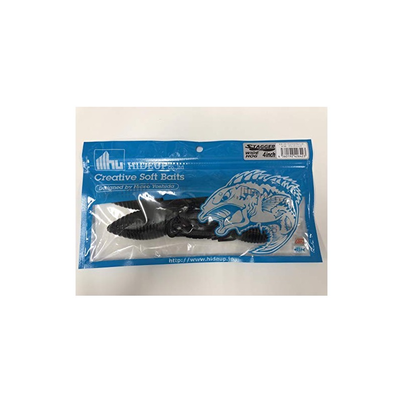 HIDEUP Worm Stagger Wide Hog 4" #109 Black Solid