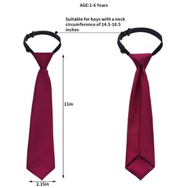 Sucrain 5pcs Boy's Necktie Pre-tied Adjustable Neck Strap Tie for Wedding Graduation School Uniforms