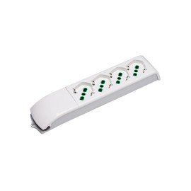 FANTON Schuko & Italian Bypass 4 Way 16 Amp Power Strip White
