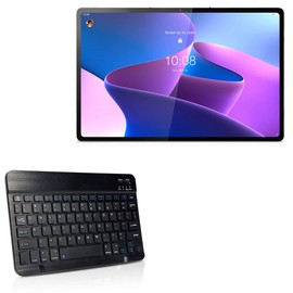 BoxWave Keyboard Compatible with Lenovo Tab P12 Pro - SlimKeys Bluetooth Keyboard, Portable Keyboard with Integrated Commands for Lenovo Tab P12 Pro - Jet Black
