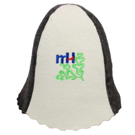 Felt Cap Sauna Hat Grey White MH Cap Sauna Hat for Sauna with Embroidery Felt Hat 5177-1062