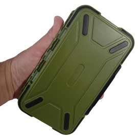 Whistytwig Compact Waterproof Fishing Tackle Box - Small, Organized Storage for Hooks, Lures, Jig Heads, and Fishing Equipment - easy storage - compact to carry fishing (Green, Small)