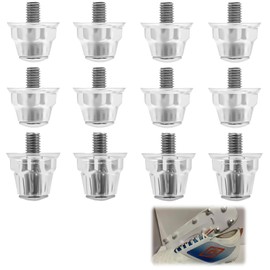 12 Pcs Football Studs, Metal-Tipped Replacement Football Studs Alloy Metal Rugby Boots Replacement Stud for Men Soccer Rugby Boots Prevents Slipping (13mm 15mm) White