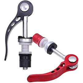 JGYXQYD 2 Pack Bike Alloy Seat Post Quick Release Pin Bike Seat Clamp Pipe Clamp Locking Screws for Mountain Bike and Road Bike Red & Black