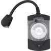 Westek TM1613DOLB Outdoor Grounded Daily Mechanical Timer, Dual Outlet, Black