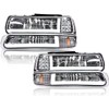 G-PLUS LED DRL Headlights Compatible with 1999-2002 Chevy Silverado/2001-2002 Silverado