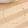 LAIHUARYWA Silver Heart Chain Necklace for Women Heart Station Choker