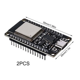 2 pieces ESP32 development board NodeMCU module: ESP32 type C NodeMCU development board, ESP-WROOM-32, 2.4 GHz dual mode WiFi + Bluetooth dual cores microcontroller integrated, CH340C chip