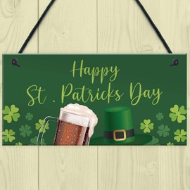 RED OCEAN Happy St Patricks Day Decorations Hanging Sign Novelty Gift Irish Blessing Sign