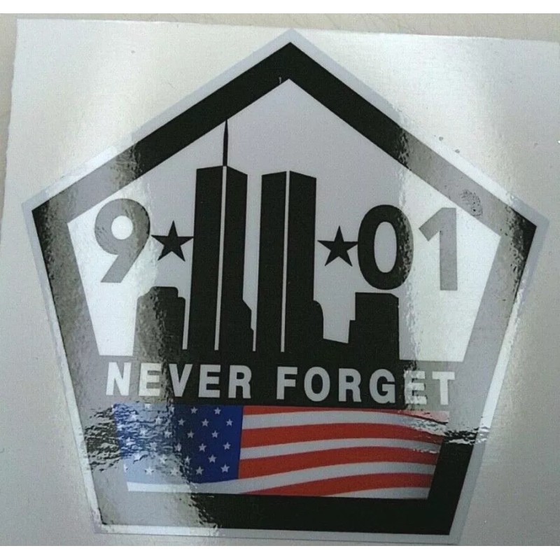 World Graphix Remember Never Forget 9 11 Memorial Sticker3.5" x