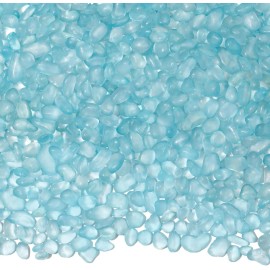 0.5LB | 1LB | 2.75LB Sea Glass Stones for Crafts Vases Fish Tank Red Glass Pebbles GemstonesColor: Cyan, Size: 2.75LB(1185g/41.79oz)
