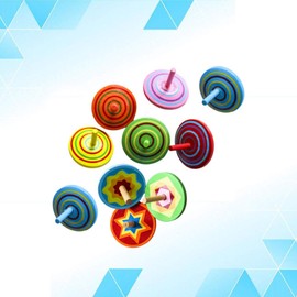 Balacoo Wooden Spinning Tops- 10 Pcs Colorful Spinning Tops Toy, Creative Spinning Tops Plaything, Painted Spinning Tops Toy, Mini Spinning Tops for Kids Children, Mixed Color