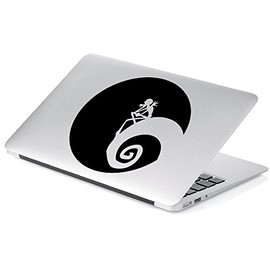 Yoonek Graphics Jack Skellington Christmas Nightmare Decal Sticker for Car Window, Laptop, Motorcycle, Walls, Mirror and More # 926 (4" x 4", Black)