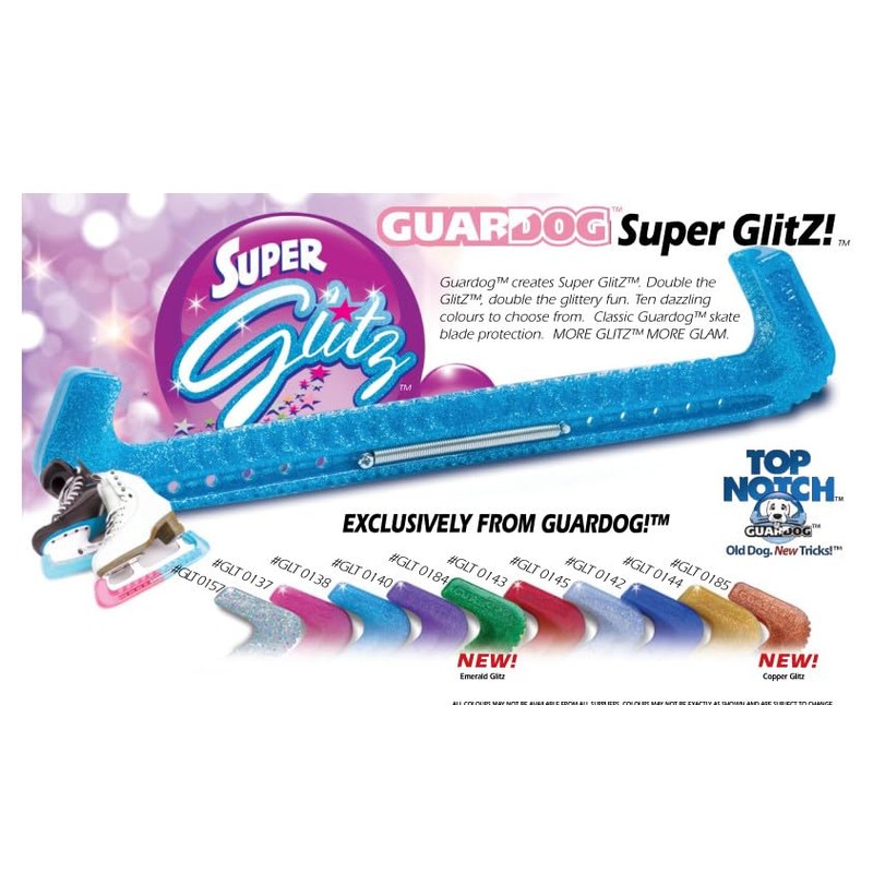 Guardog Top Notch Hard Adjustable Skate Guards - Purple Glitz