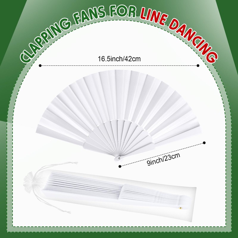 Blulu 30 Packs Clapping Fans for Line Dancing Bulk Foldable