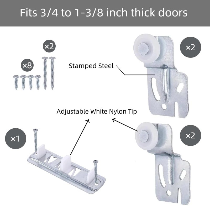 Quiet Glide Sliding Door Roller Set, Top-Hung Sliding Door Hardware