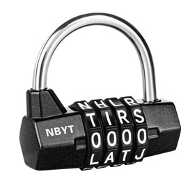 NBYT Letter Combination Padlock, Gym Changing Cabinet, School Wardrobe, Storage Cabinet, Toolbox, Word Padlock can Reset Code.