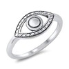 CloseoutWarehouse 925 Sterling Silver Plain Evil Eye Ring Size 5