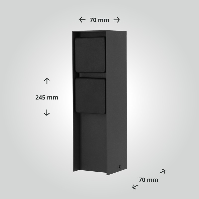 LED Universum, Adam Outside Socket Anthracite with Black Covers
