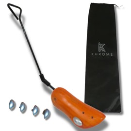 Khrome Boot Stretcher with Adjustable Knobs, Wooden Handle, and Heavy Duty Metal Frame-Shoe Stretcher for Mens & Womens Boots (KBS-SML (Khrome Boot Stretcher - Small))