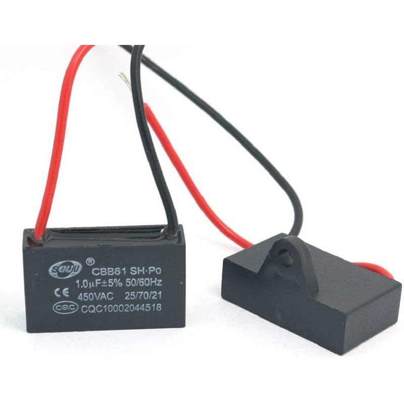 Fasizi 2Pcs CBB61 1uF 450V AC 50/60Hz Air Conditioner Fan