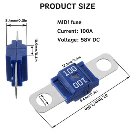 SIGANDG AMI/Midi Fuse 100A High Current Bolt-on Fuse 100 Amp for Cars, Buses, Trucks, Caravans, Construction Vehicles (Pack of 3)