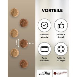 gravurART Sealing Wax Tabs, Sealing Wax Beads, Your Wax Seal on Invitations with Stamp Wax for Sealing Stamps, Mix Gold & Copper