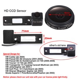 Navinio Super Pro HD Car Reversing Camera Parking Aid Colour Camera for VW Caddy Passat B5 B6 3C Touran T5 Touareg Caravell Multivan Jetta Sagitar Golf Sharan Magotan Skoda Superb Polo Bora