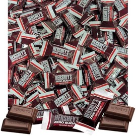 Zero Sugar Dark Chocolate Candy Miniature Bars - Individually Wrapped Chocolate (2 LB)