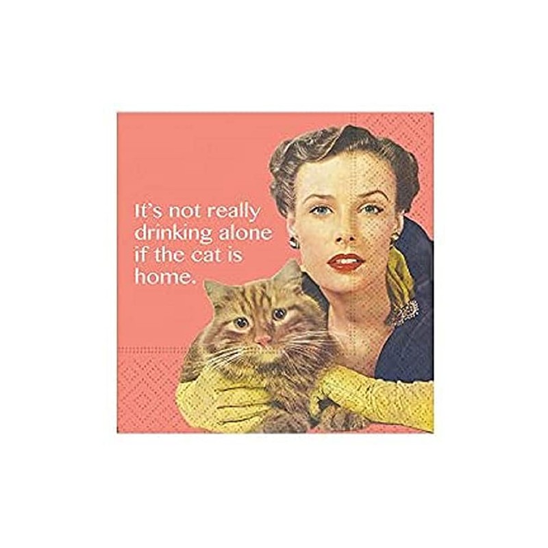 Design Design The Cat is Home Cocktail Napkins, Multicolor