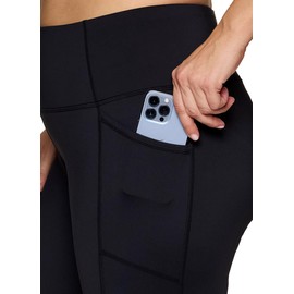 RBX Plus Size Ankle Length Leggings for Women, Solid Squat Proof 7/8 Yoga Leggings with Pockets 7/8 Jet Black 2X