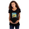 Womens Maternity Retro Spongebob Squarepants Cartoon T Shirt Tee Black