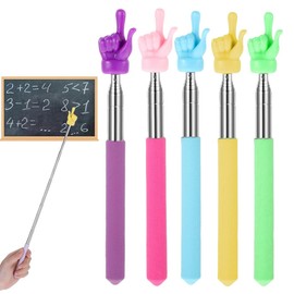 WeddHuis 5 Pieces Extendable Pointer Stick Telescopic Teacher Pointer Stainless Steel Hand Pointer for Presentations (5 Colours) (Blue, Yellow, Green, Pink, Purple)