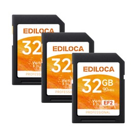 Ediloca SD Card 32GB, 3Pcs, Memory Card, Up to 100MB/s, UHS-I, C10, U3, V30, Full-HD & 4K Video, Camera SD Card, Must-Have for Professional Photographers(EF2)