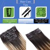 DIYOMO human hair clip in extensions 120g 7pcs PU Clip