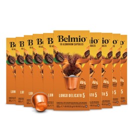 Belmio Lungo Delicato Espresso Coffee Pods – Light Roast – Mild & Aromatic - Nespresso Original Line Compatible – 10 Count (Pack of 10)