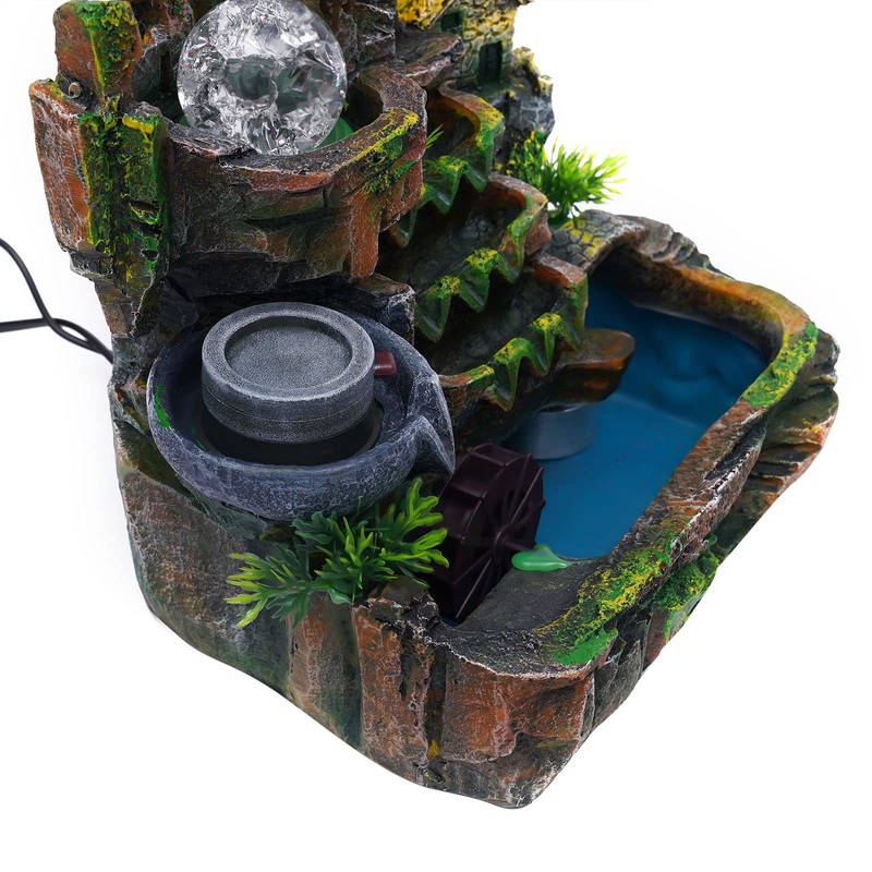 Rockery Fountain Indoor Tabletop Water Fountain Desktop Mountain Cascading Waterfalls