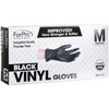 ForPro Disposable Vinyl Gloves, Black, Industrial Grade, Powder-Free, Latex-Free, Non-Sterile,