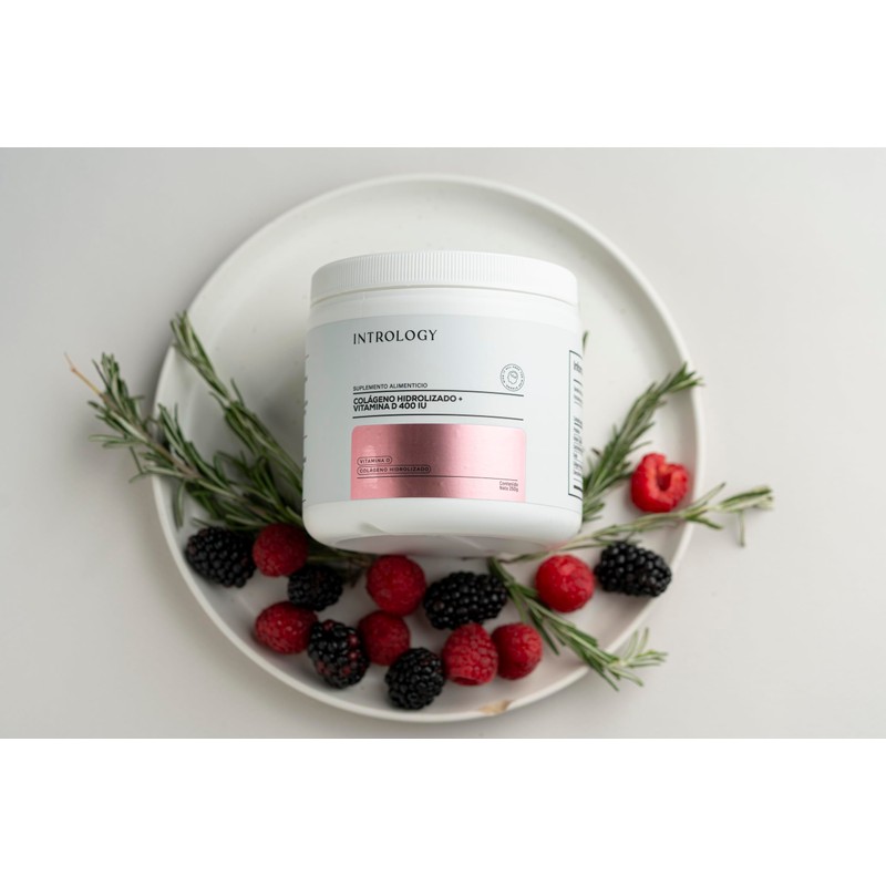 Intrology Colágeno Hidrolizado con Vitamina D 400 IU, Suplemento Alimenticio,