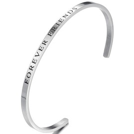 Jude Jewelers Pulsera apilable de acero inoxidable con mantra, regalo de graduación, Metal