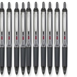 10 PENS: Pilot Precise V5 Retractable Black Pens, Single Pen (26062)