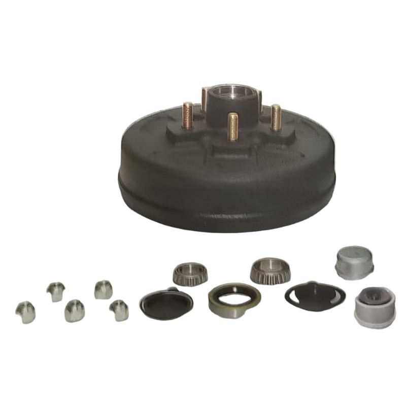 Pre-Greased Hub Drum Kit, 3.5K, 5 x 4.5, 1/2" Studs
