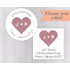 Return Address Initials and Heart Sticker/Label (#149-WH)