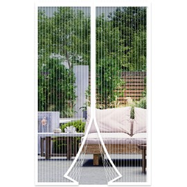 METAONLY Magnetic Screen Door Fits Door Size 38" x 82", Screen Door Mesh,Door Screen Magnetic Closure for Patio Door Enjoy Air Fresh-White, Actual Screen Size 40" x 83"
