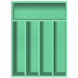 Utopia Kitchen Silverware Organizer, Bamboo Utensil Drawer Organizer for Cutlery, Utensils & Flatware (5 Compartment, Mint) Pack of 1